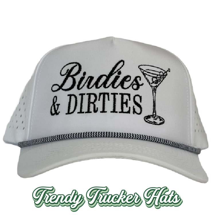 Birdies & Dirties Performance Golf Hat White