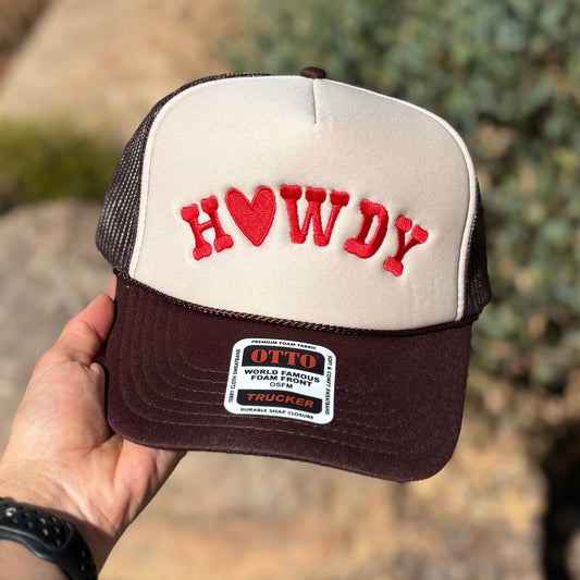 Howdy Heart Foam Trucker Hat