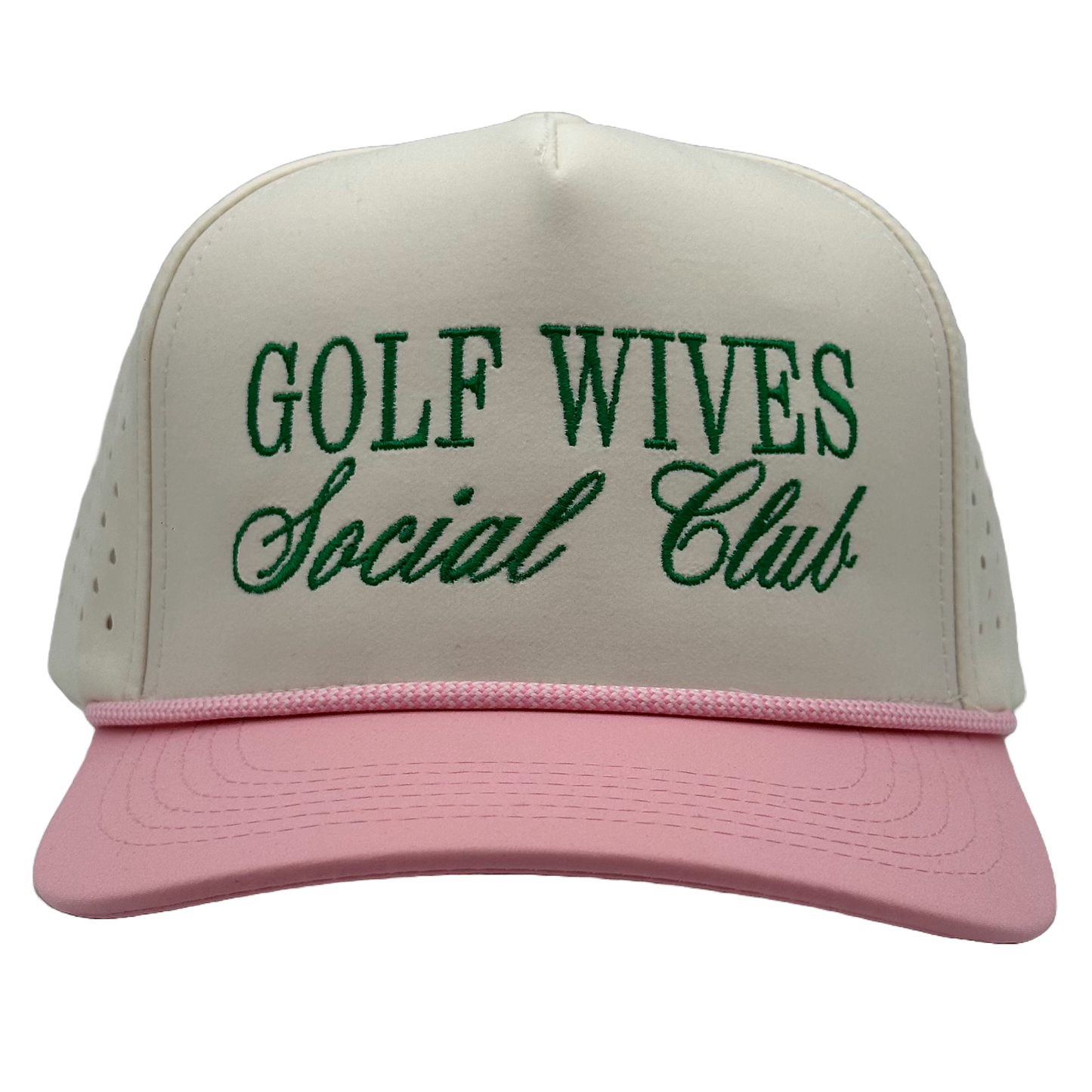 Golf Wives Performance Golf Hat Cream Pink