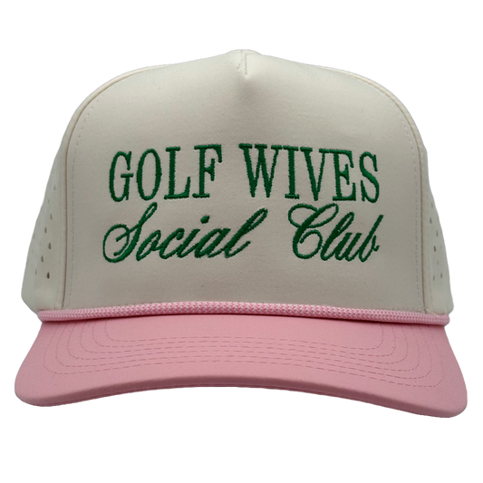 Golf Wives Performance Golf Hat Cream Pink