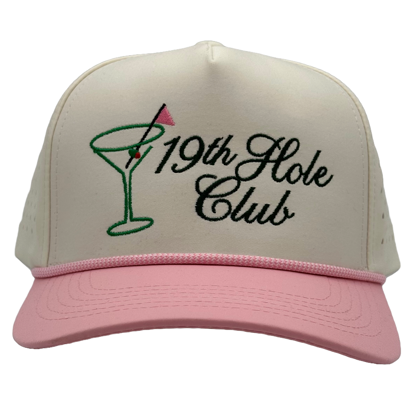 19th Hole Performance Golf Hat Cream Pink
