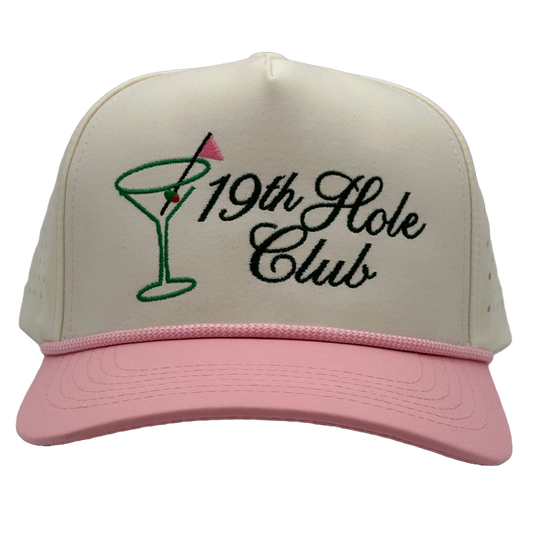 19th Hole Performance Golf Hat Cream Pink