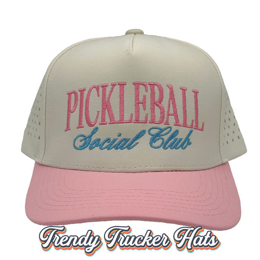 Pickleball Social Club Performance Hat Cream Pink